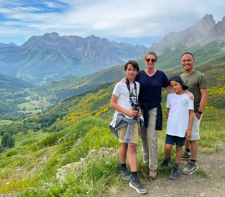 Gezin in de Picos, Noord Spanje